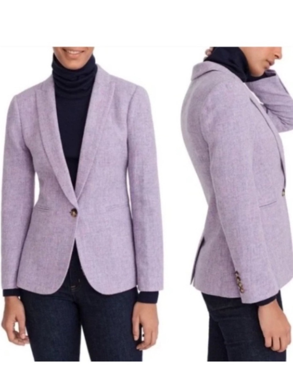 J.Crew Parke Blazer Wool Lavender Purple Tailored Jacket Women’s Size 14 - Picture 9 of 9